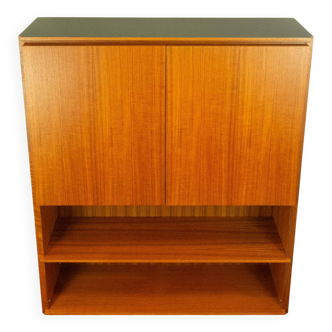 Vintage shelf combination, teak with black top, 70s
