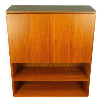 Vintage shelf combination, teak with black top, 70s