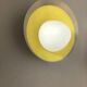 Round metal opaline glass wall light sconce, Italy, 1960s