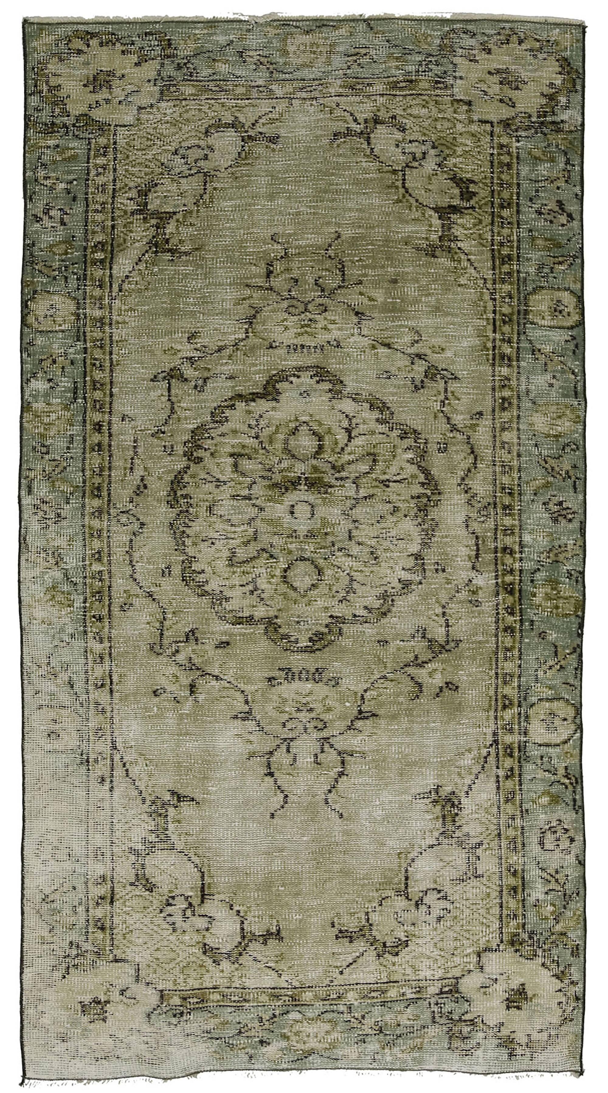 ONE-OF-A-KIND TURKISH HANDWOVEN VINTAGE RUG - RUSTIC VINTAGE CHARM 201X 105