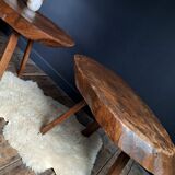 Brutalist tripod coffee tables, vintage furniture