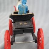 Old toy Horse-drawn carriage in cast iron polychrome iron with checker "P.D. CHIEF"