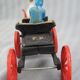 Old toy Horse-drawn carriage in cast iron polychrome iron with checker "P.D. CHIEF"