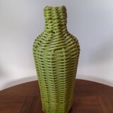 Vintage bottle vase made of scoubidou