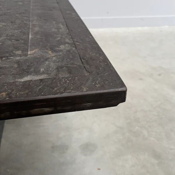 Table basse en pierre et acier par Draenert, années 1970