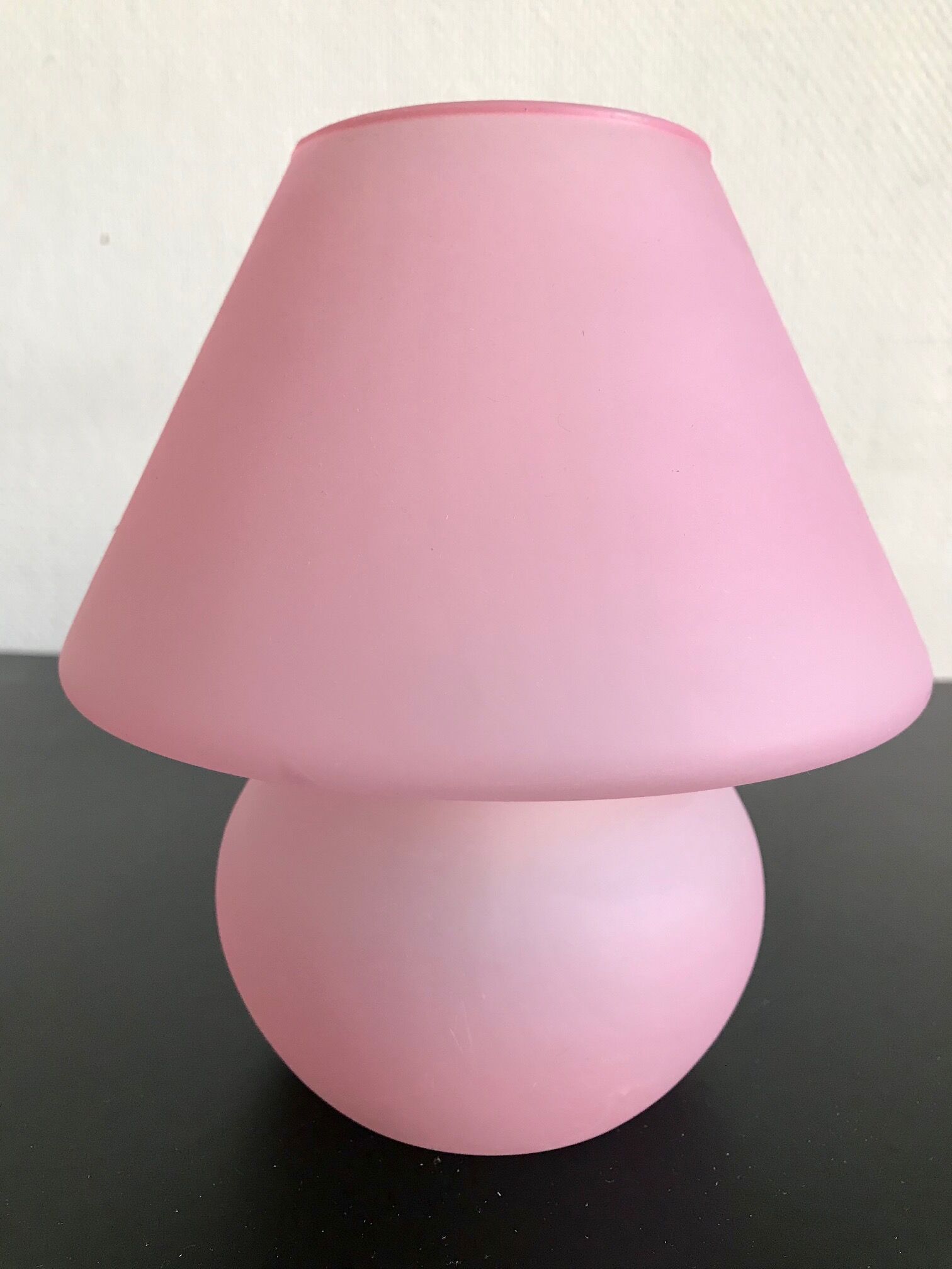 Pair of glass mushroom lamps