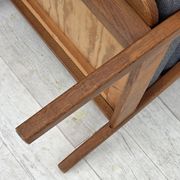 1970s, pair of Danish armchairs, reupholstered, furniture wool, teak, oak.