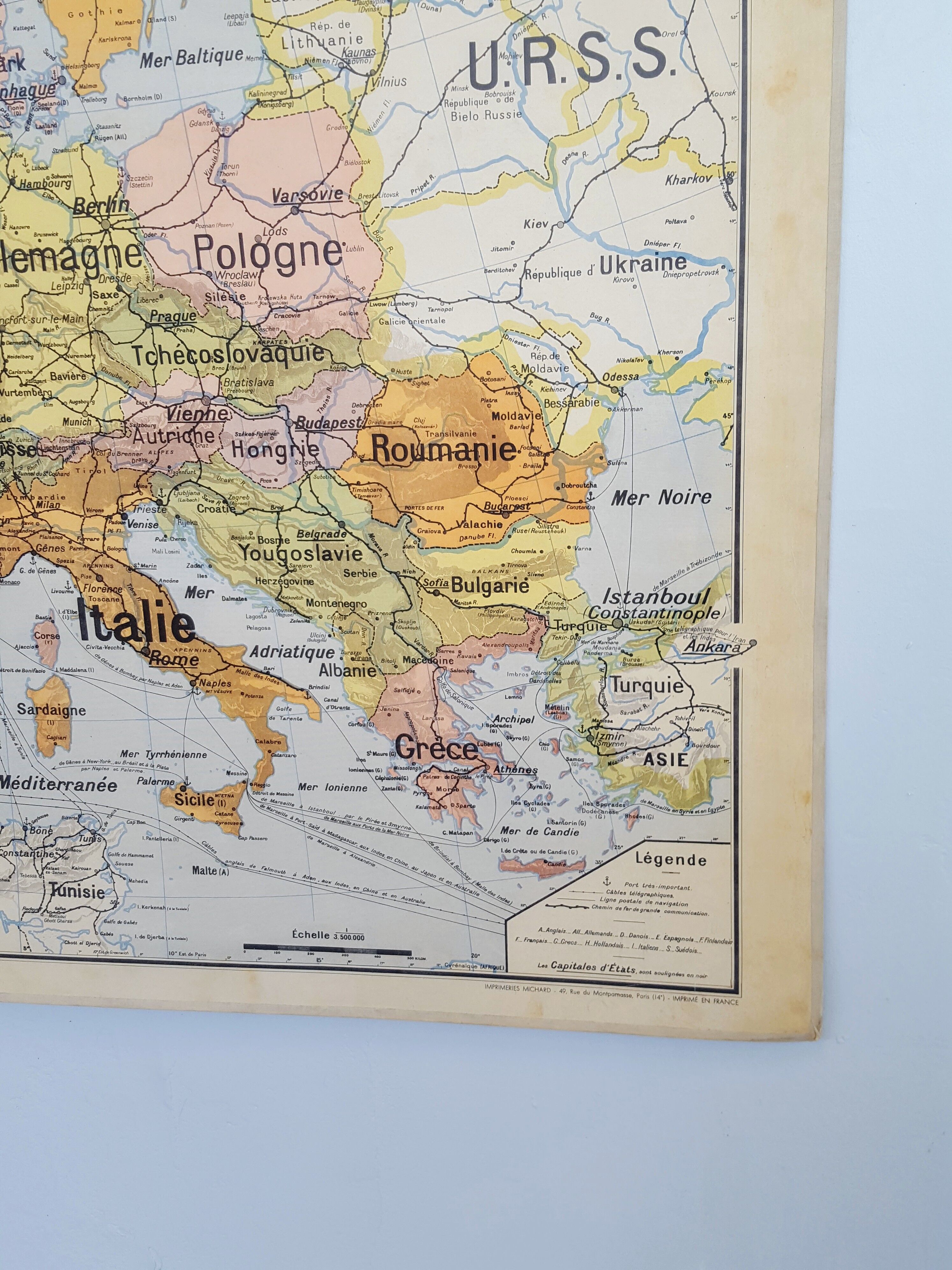 School map n ° 13 Europe political