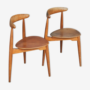 Pair of chairs model 'FH4103', by Hans Wegner Fritz Hansen, Denmark 1960