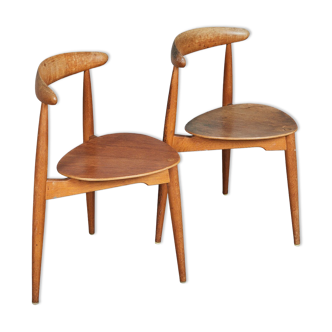 Pair of chairs model 'FH4103', by Hans Wegner Fritz Hansen, Denmark 1960