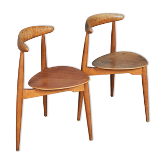 Two chairs, teak, model 'FH4103', Hans Wegner Fritz Hansen,1960s, Denmark
