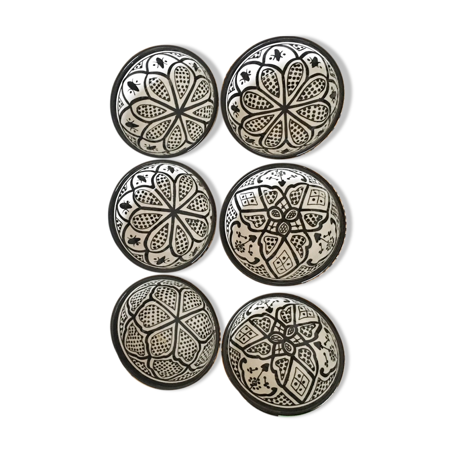 Lot of 6 ceramic berber bols