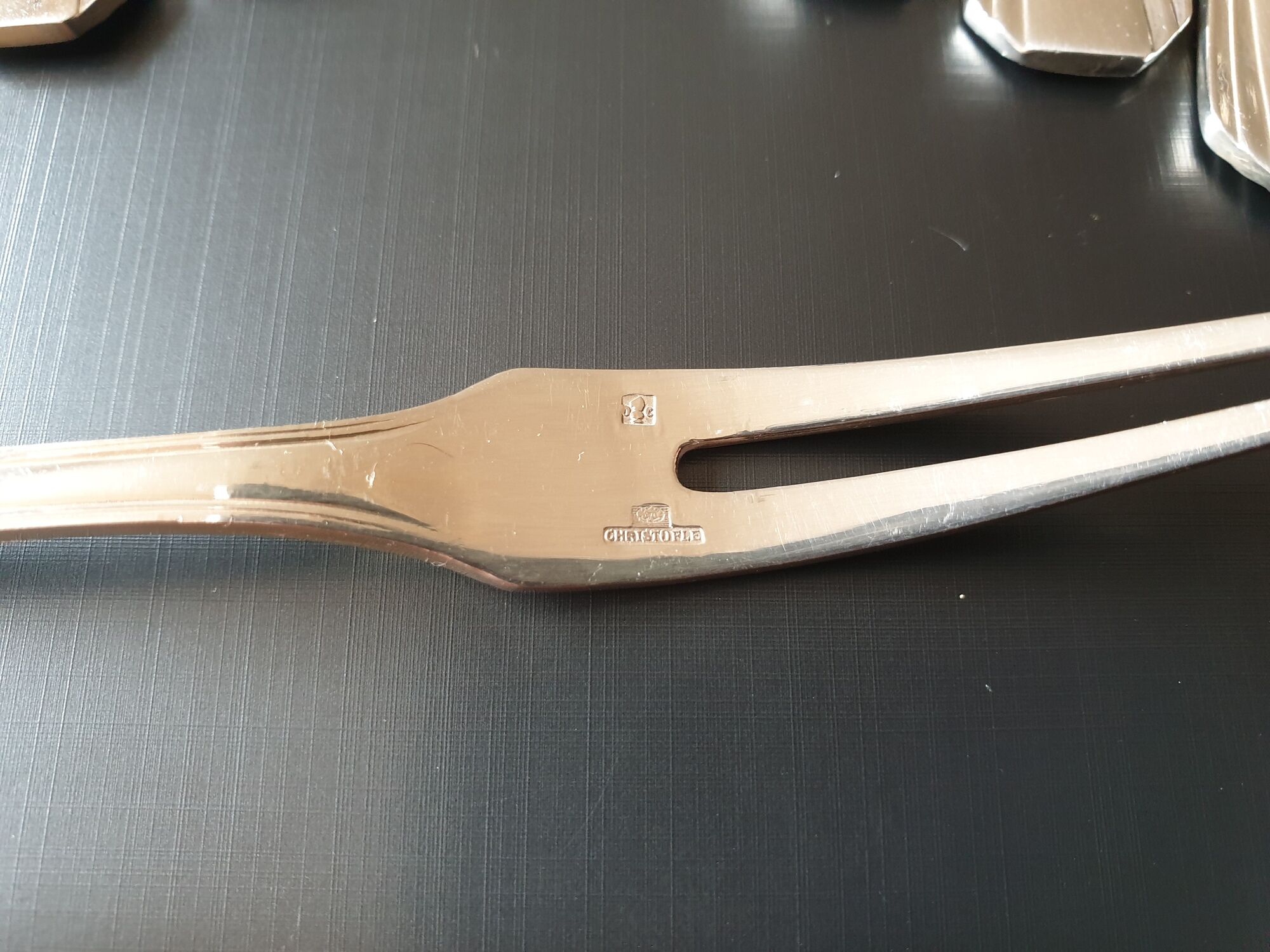 Set of Christofle snail forks made of silver metal