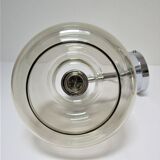 Sconce chrome and smoked glass vintage design 70s