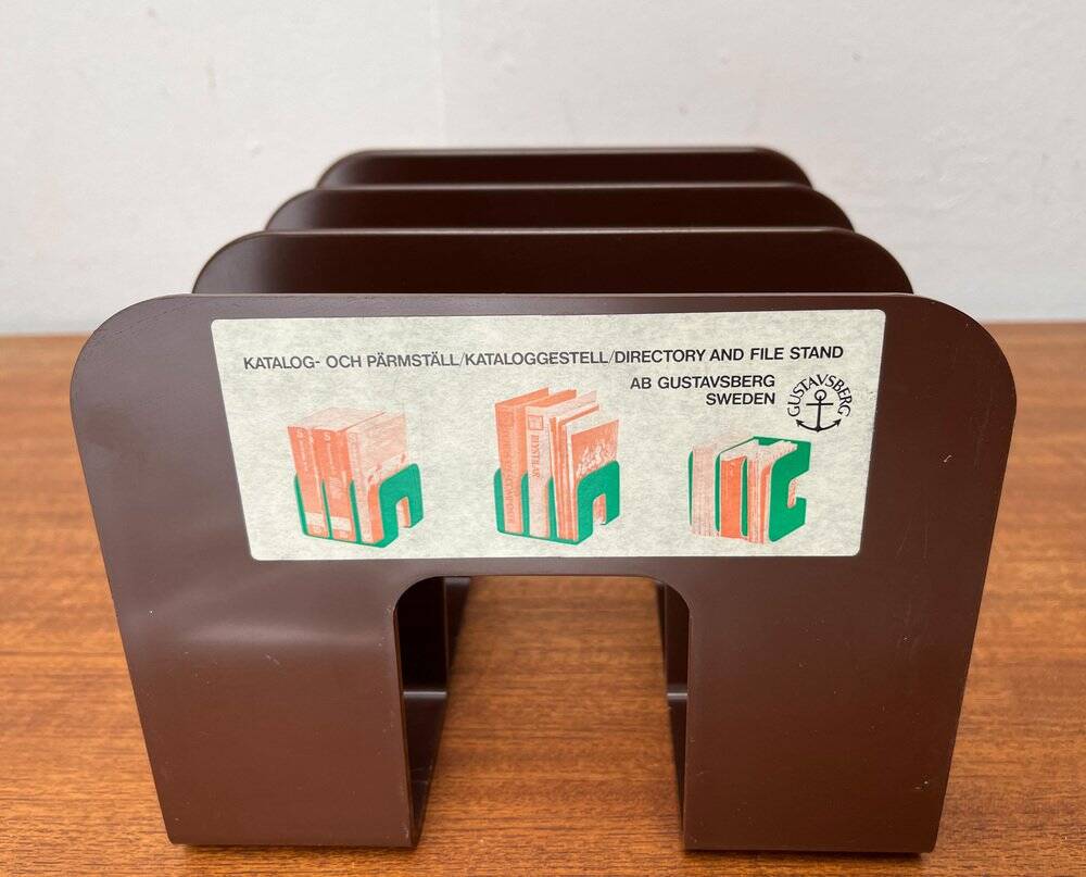 Mid-century Swedish space age magazine and vinyl rack by Sven-Eric Juhlin for Gustavsberg, 1960s, set of 5.