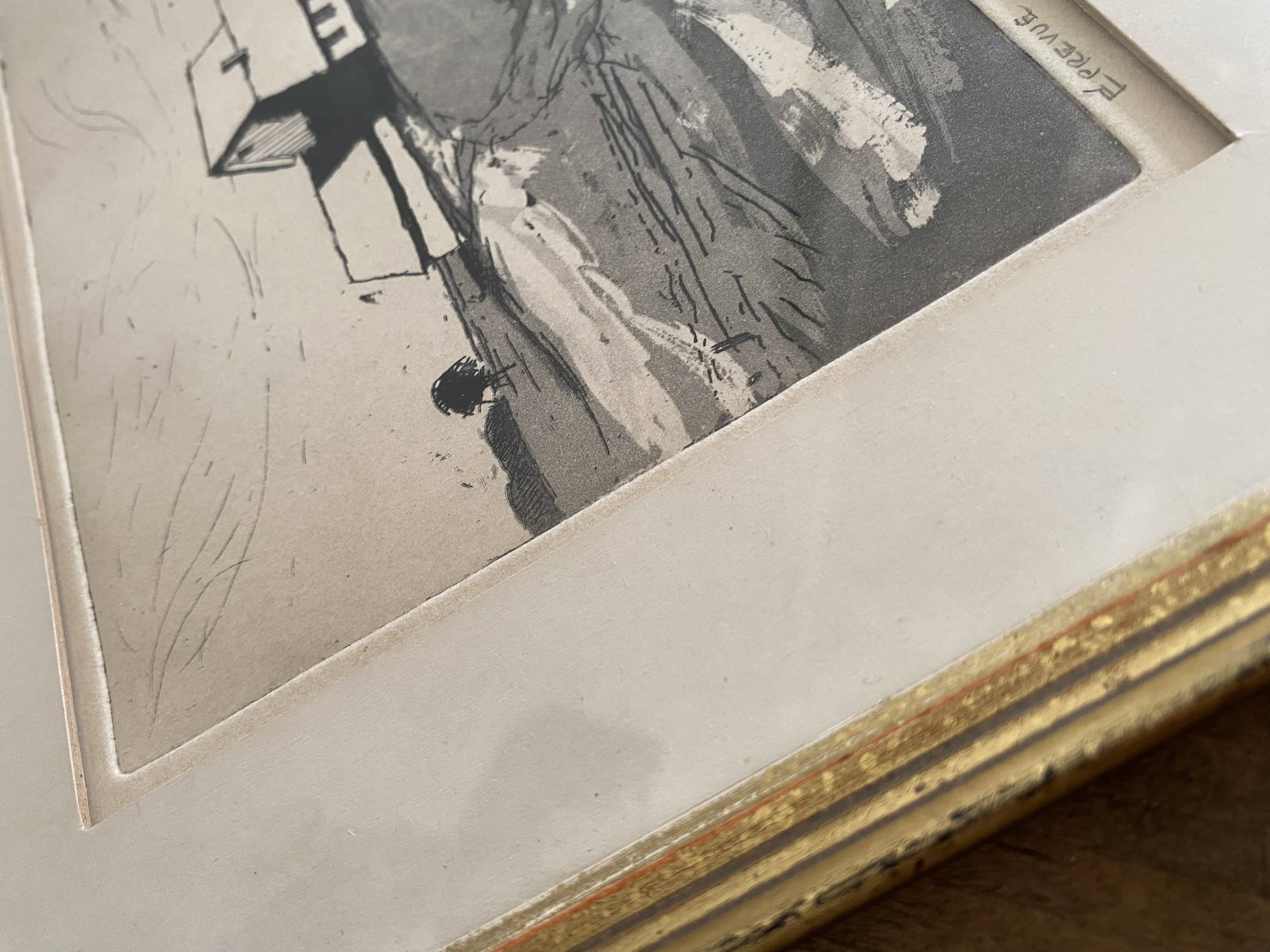 Engraving by Bo Rydstern, 1980s, under glass