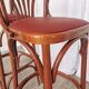 Set of 2 Vintage Bar Chairs: Red Leather Seat, High Pub Stools