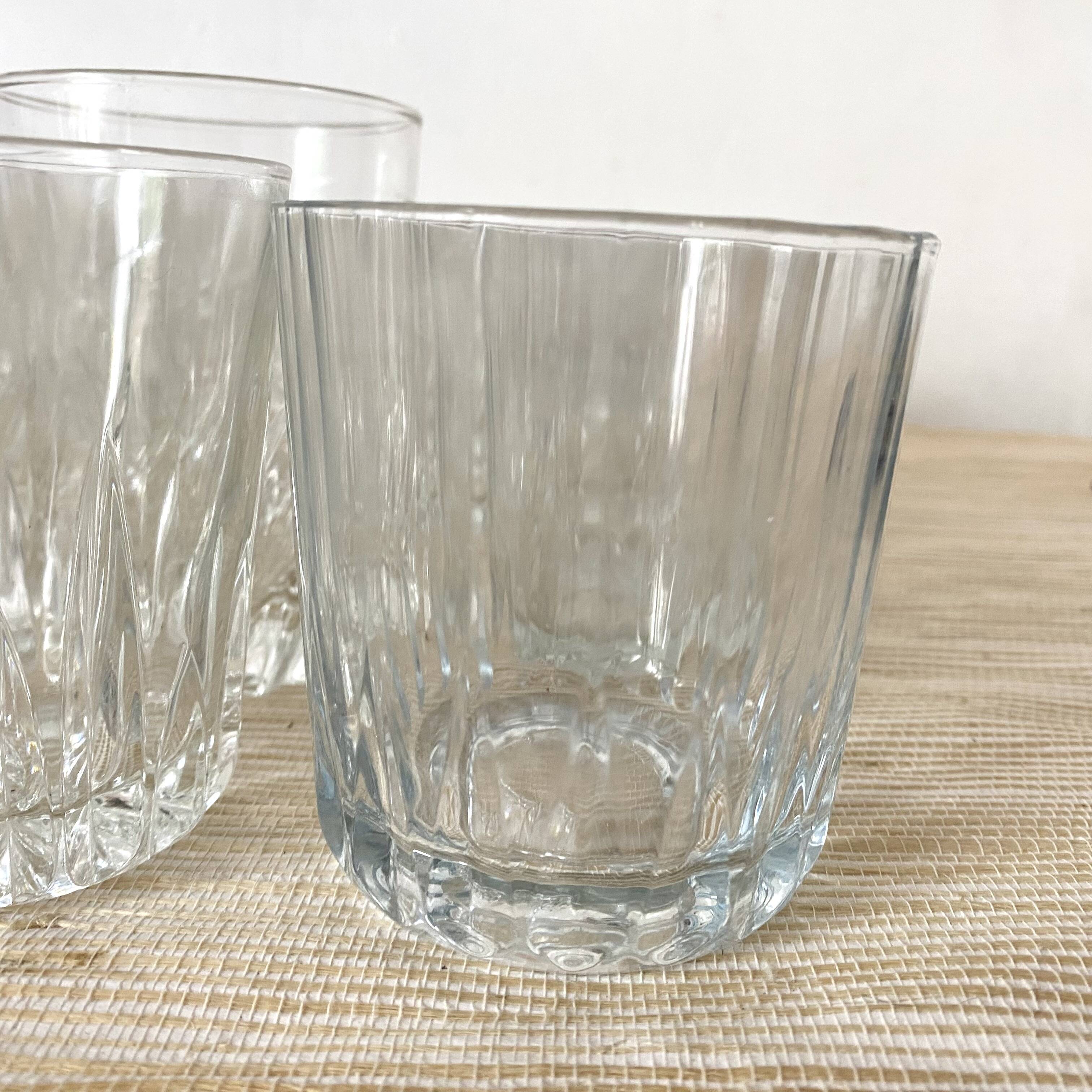 Whiskey glasses, mismatched water glasses