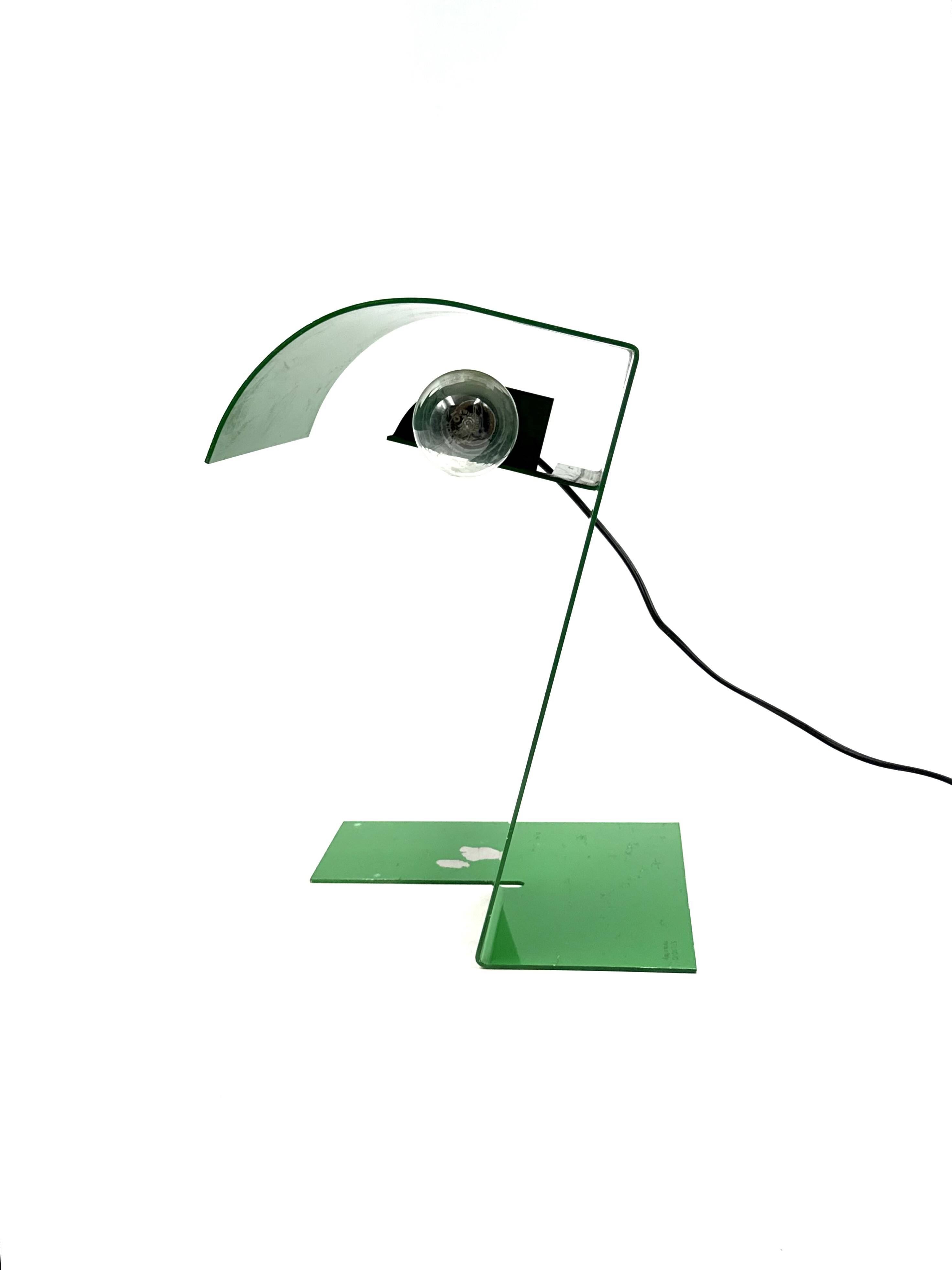 Green 'Blitz' Table Lamp, Trabucco, Vecchi, Volpi, Stilnovo Italy 1972