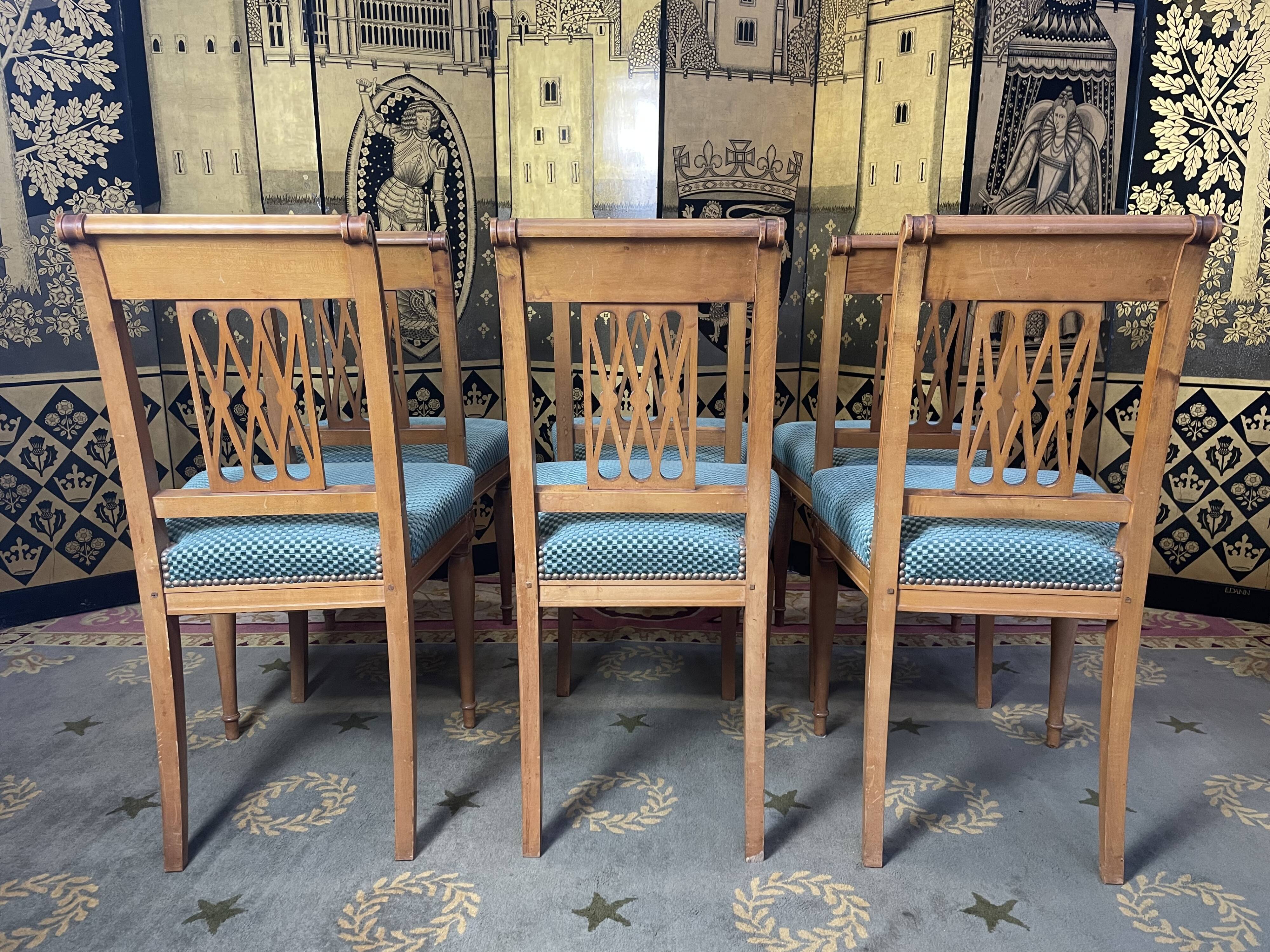 Suite of 6 Louis XVI style chairs
