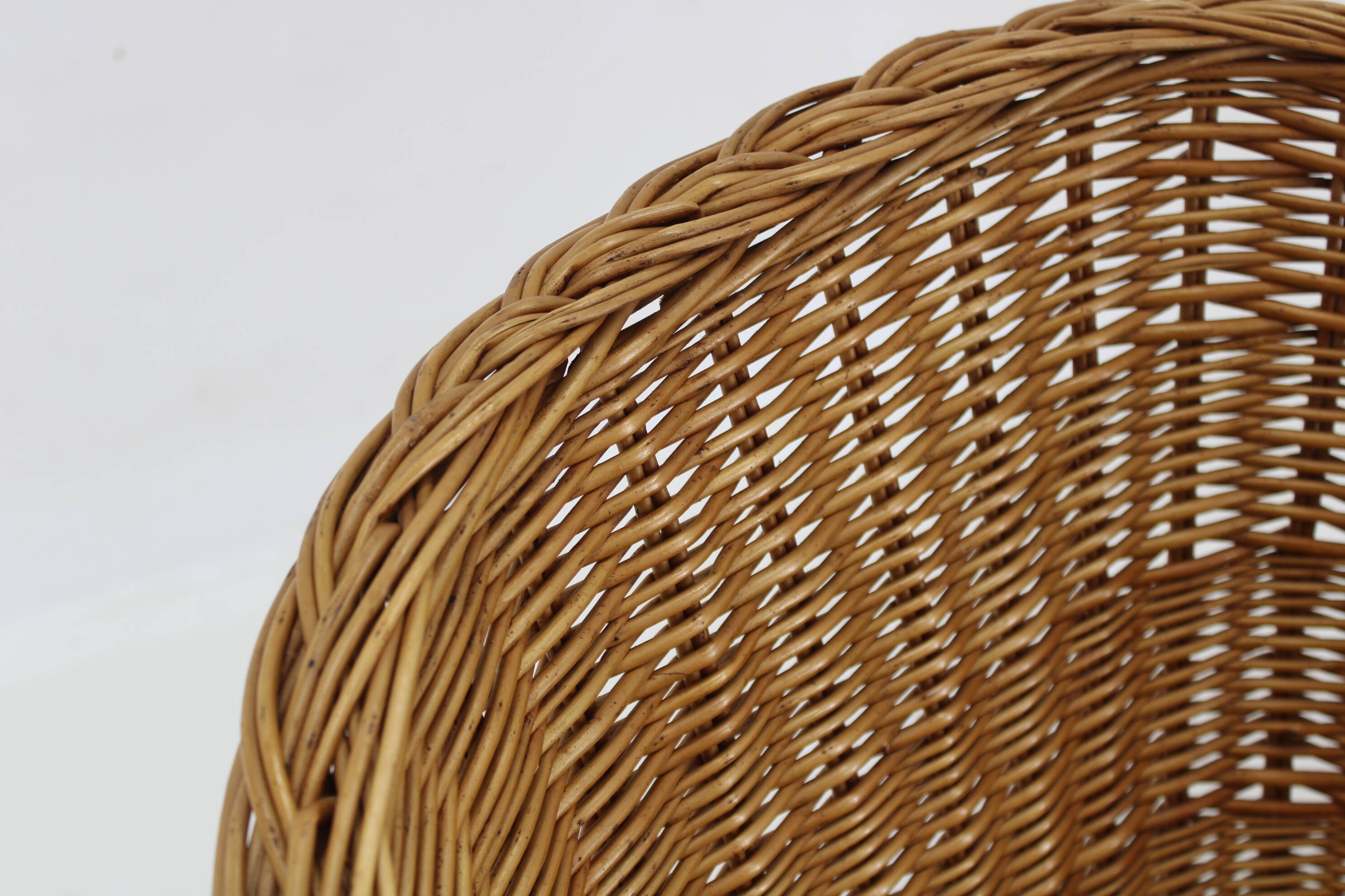 1960s Pair of Rattan Lounge Chairs , Italy