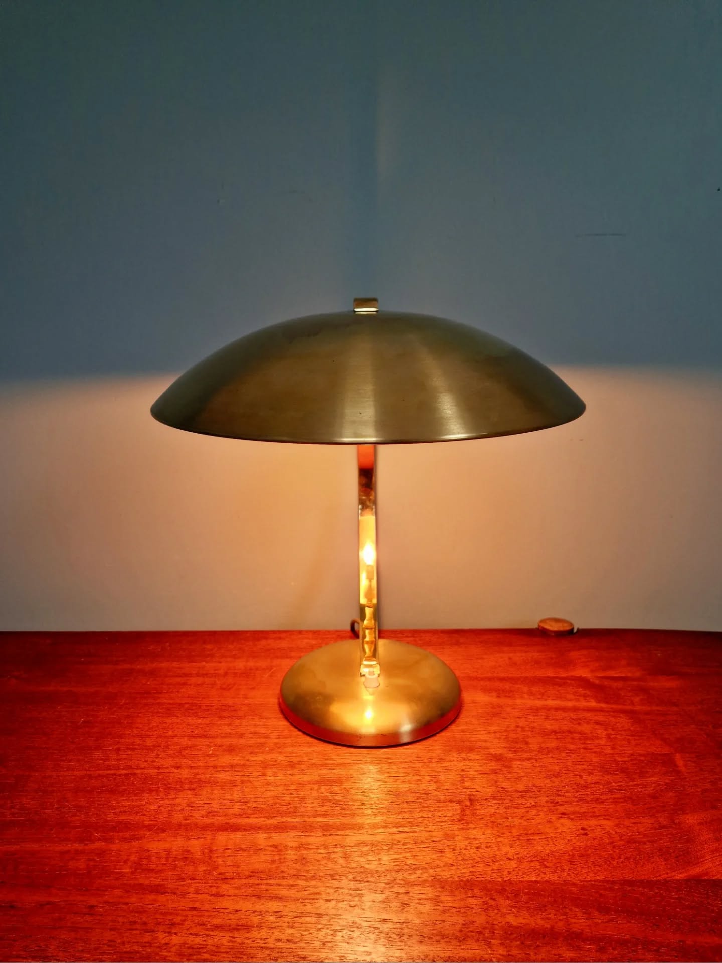 Bauhaus desk lamp in brass, Egon Hillebrand, 1930
