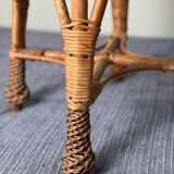 Vintage rattan and wicker stool