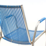 Set of 2 kids chair with scoubidou grid France 60s