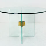 Round table in Italian glass