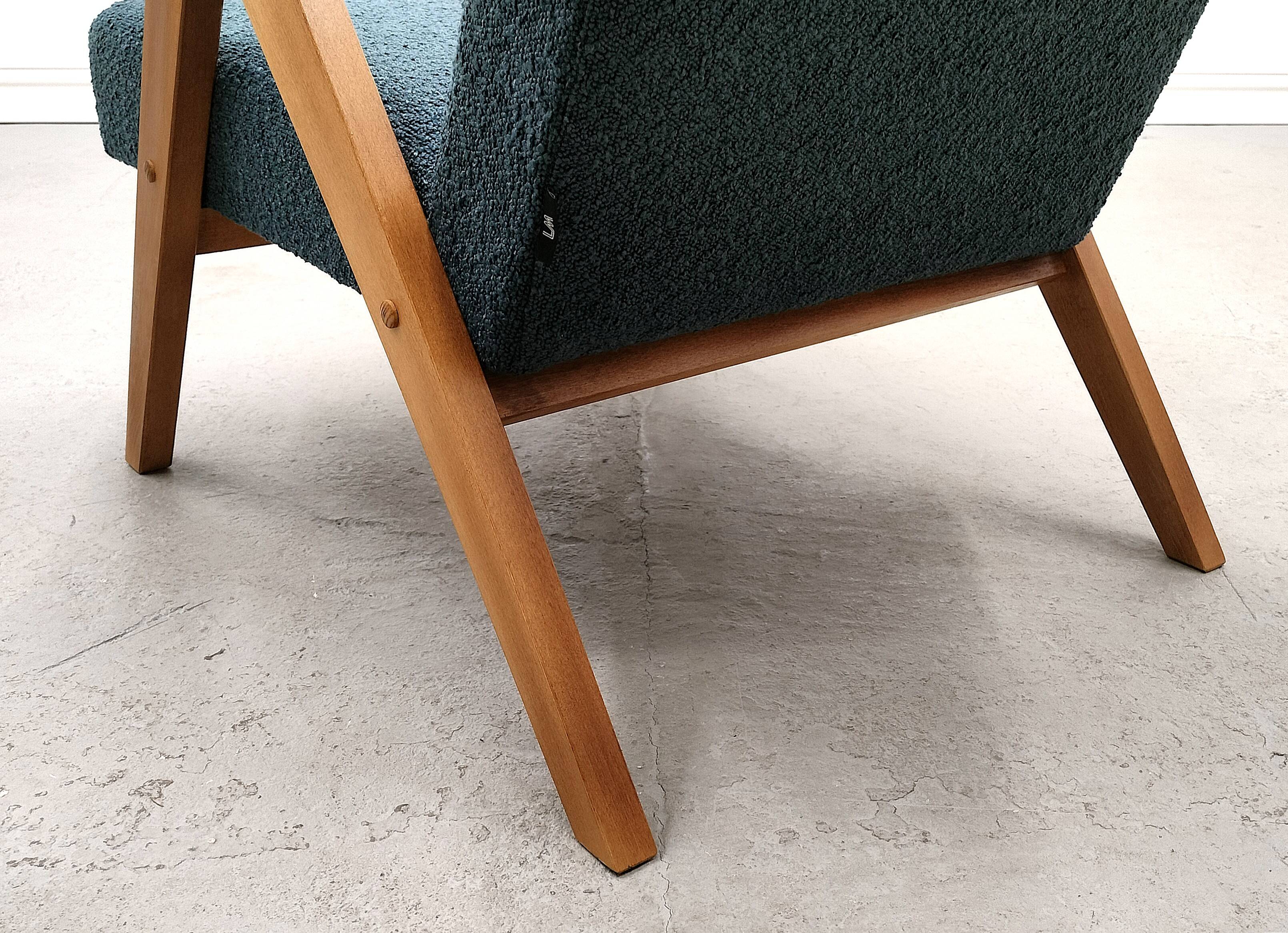 Mid Century Easy Chair Model B - 310 Var in Blue Boucle