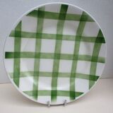 Old round dish Moulin des loups Orchies green tiles