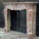 Louis XV Pompadour style fireplace in red Rance marble circa 1880