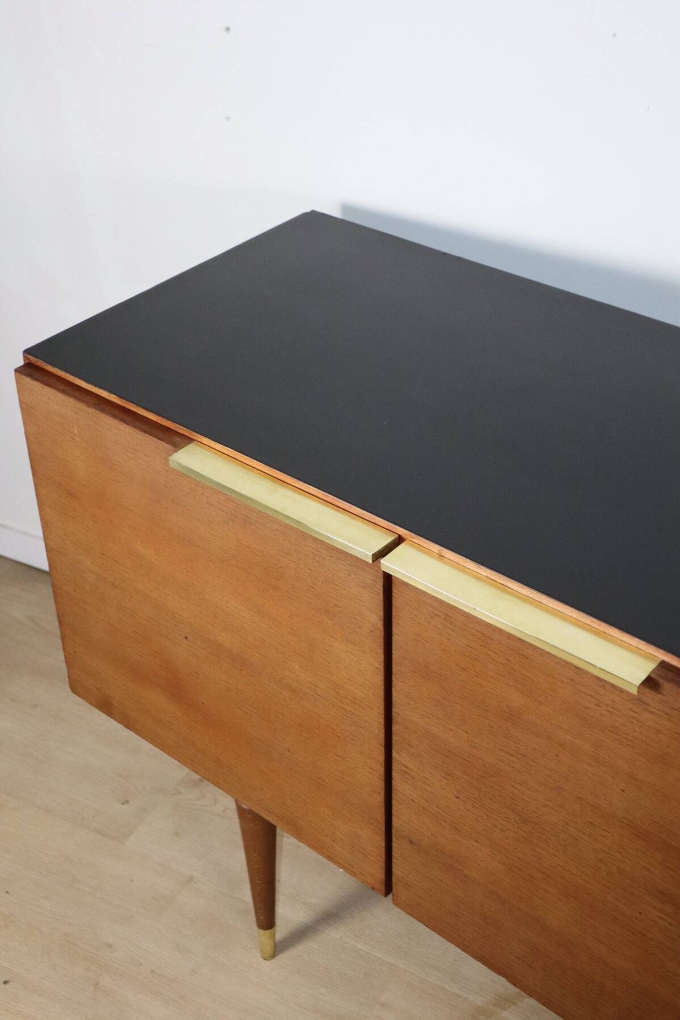 Vintage teak and brass enfilade - 1970s
