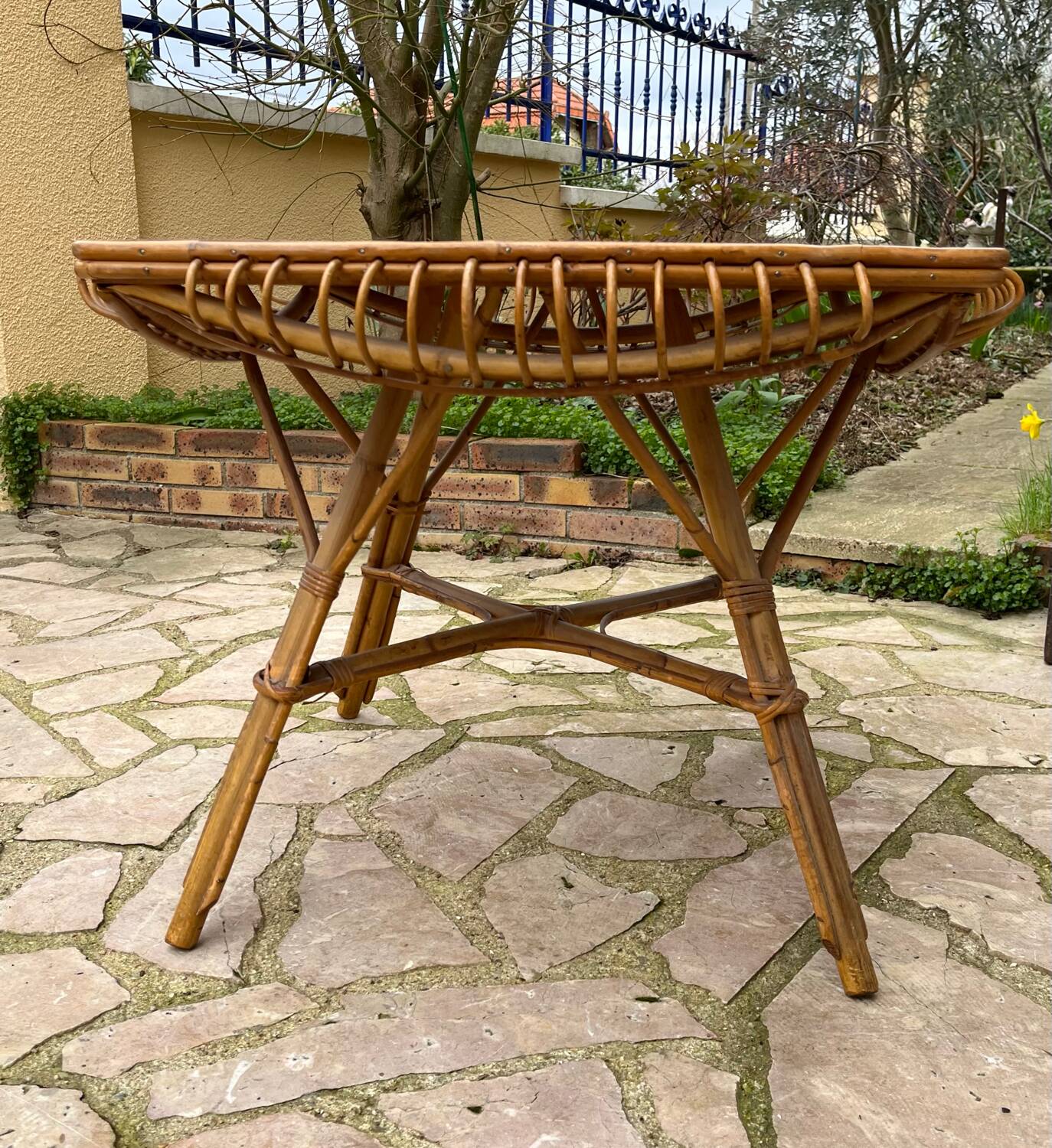 Vintage rattan coffee table