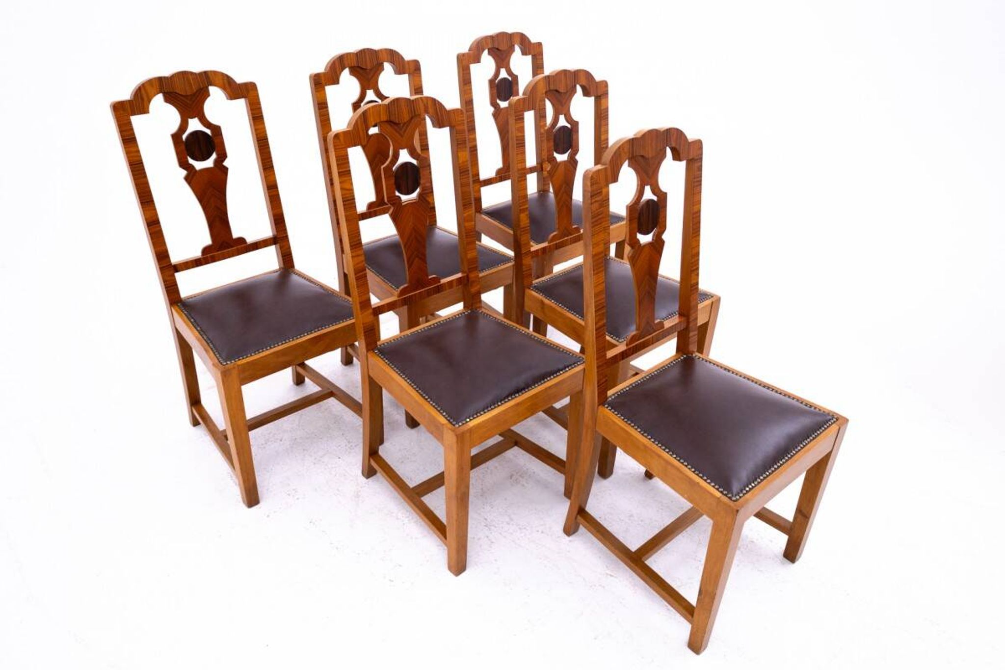 Un ensemble de chaises Art Déco, années 1940, Pologne.