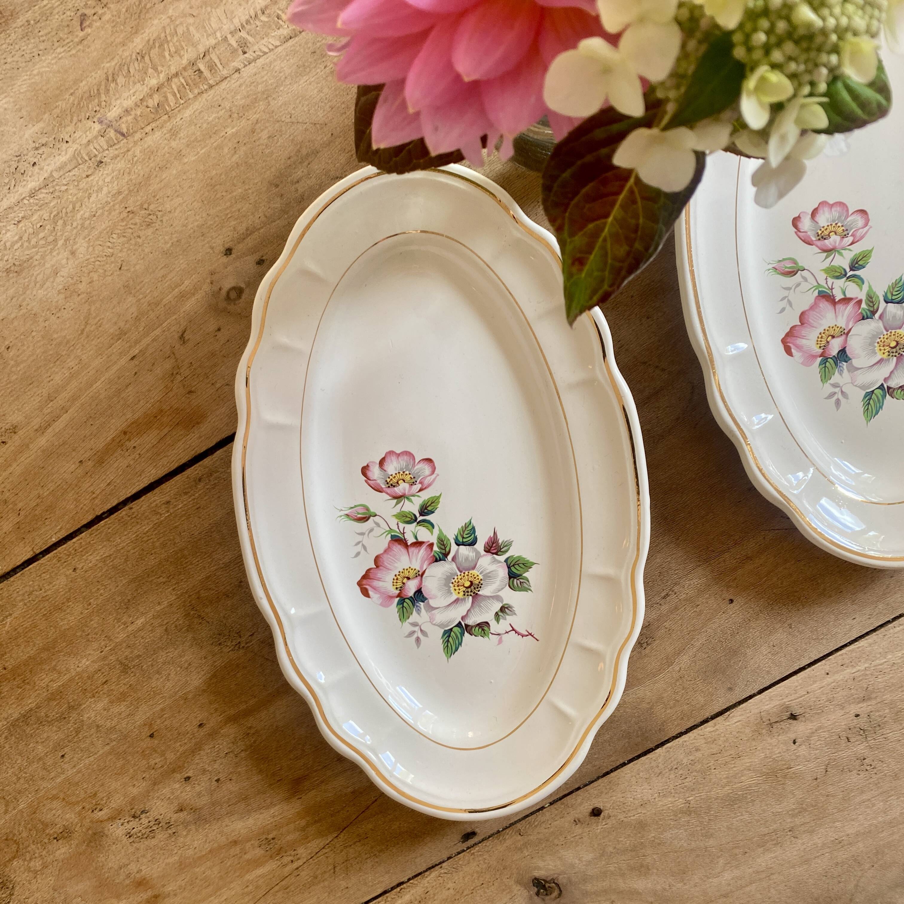 Lot de 2 plats ovales- raviers vintage Salins