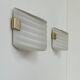 Pair of vintage wall lights, opaline glass and brass, France, 1970.