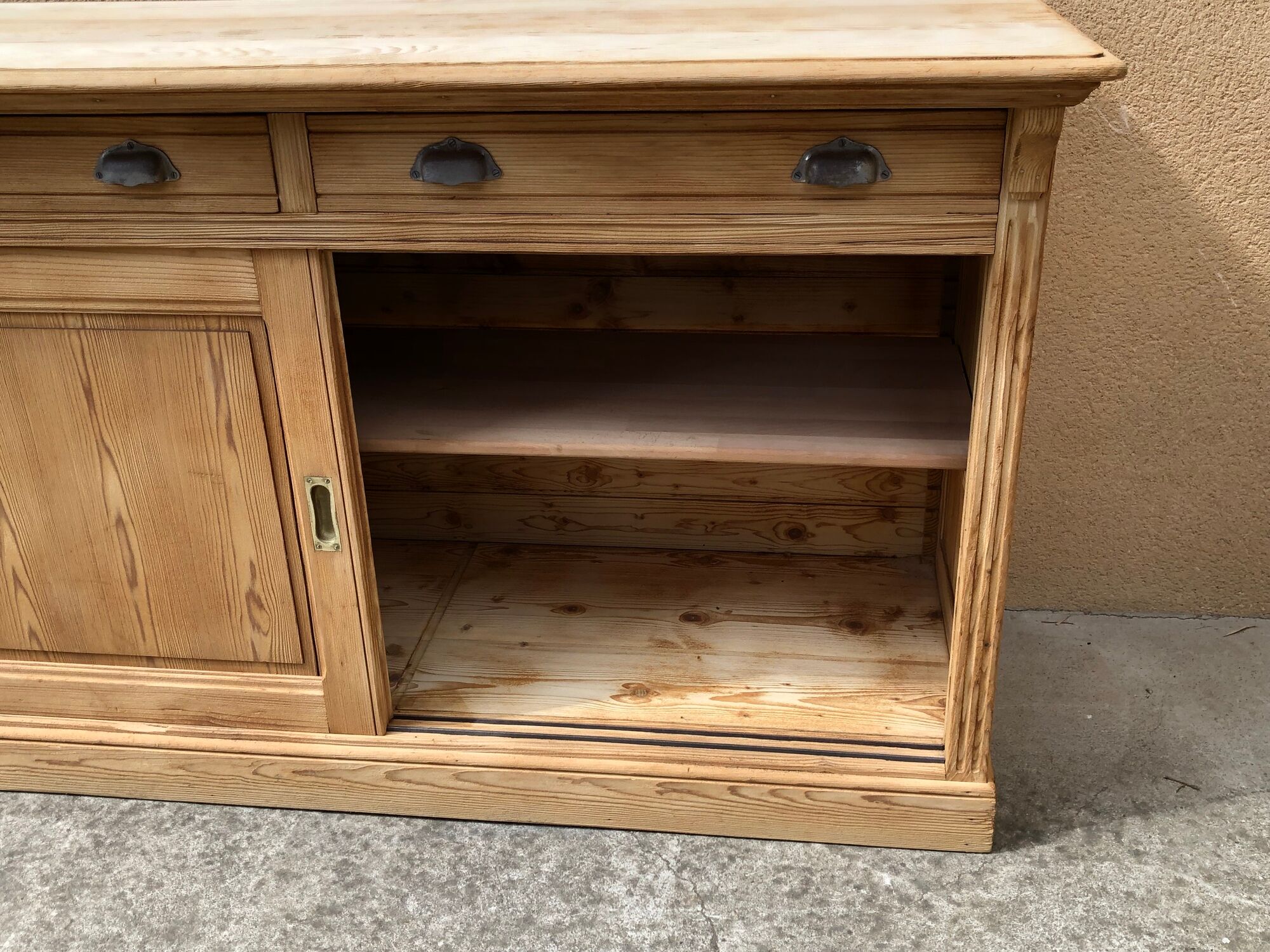 Meuble de métier comptoir buffet bahut enfilade bois brut