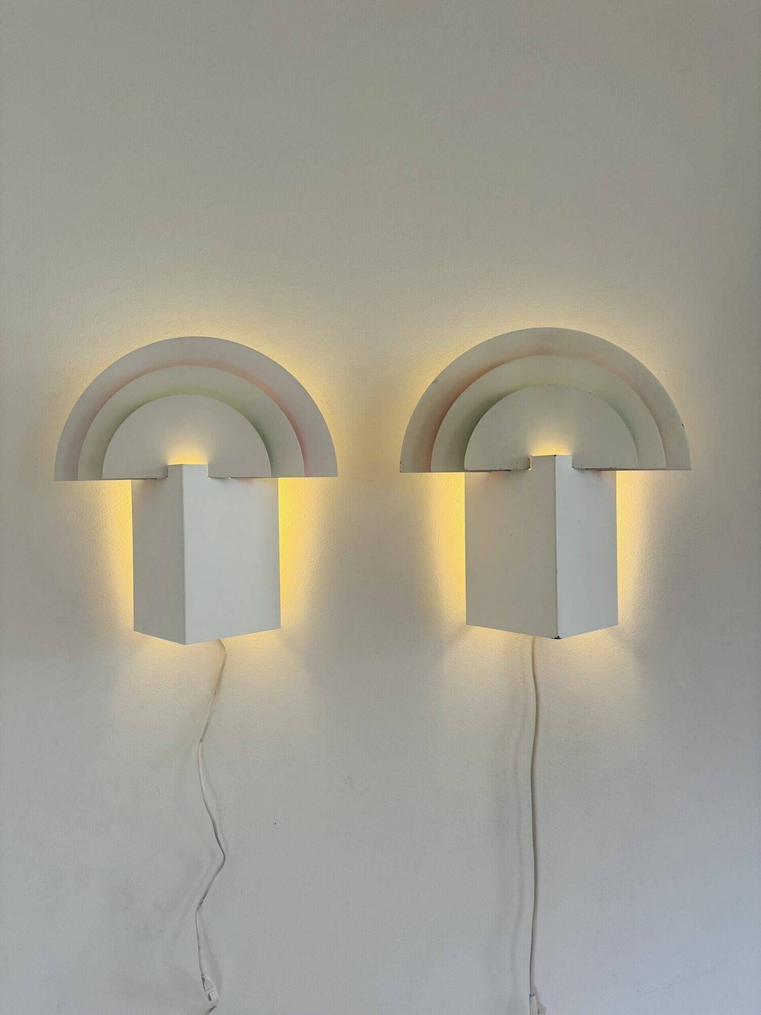 Large Geometric Model 6688 'No Neon' Wall Lamps By Olle Andersson For Boréns, Sweden 1980S
