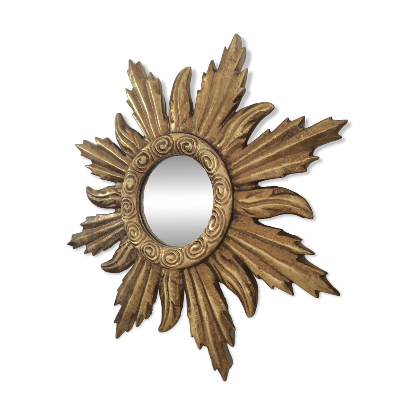 Miroir soleil doré
