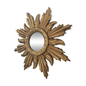 Miroir soleil doré