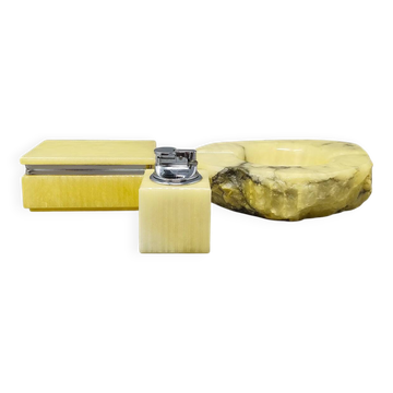 1960s Alabaster Smoking Set by Romano Bianchi