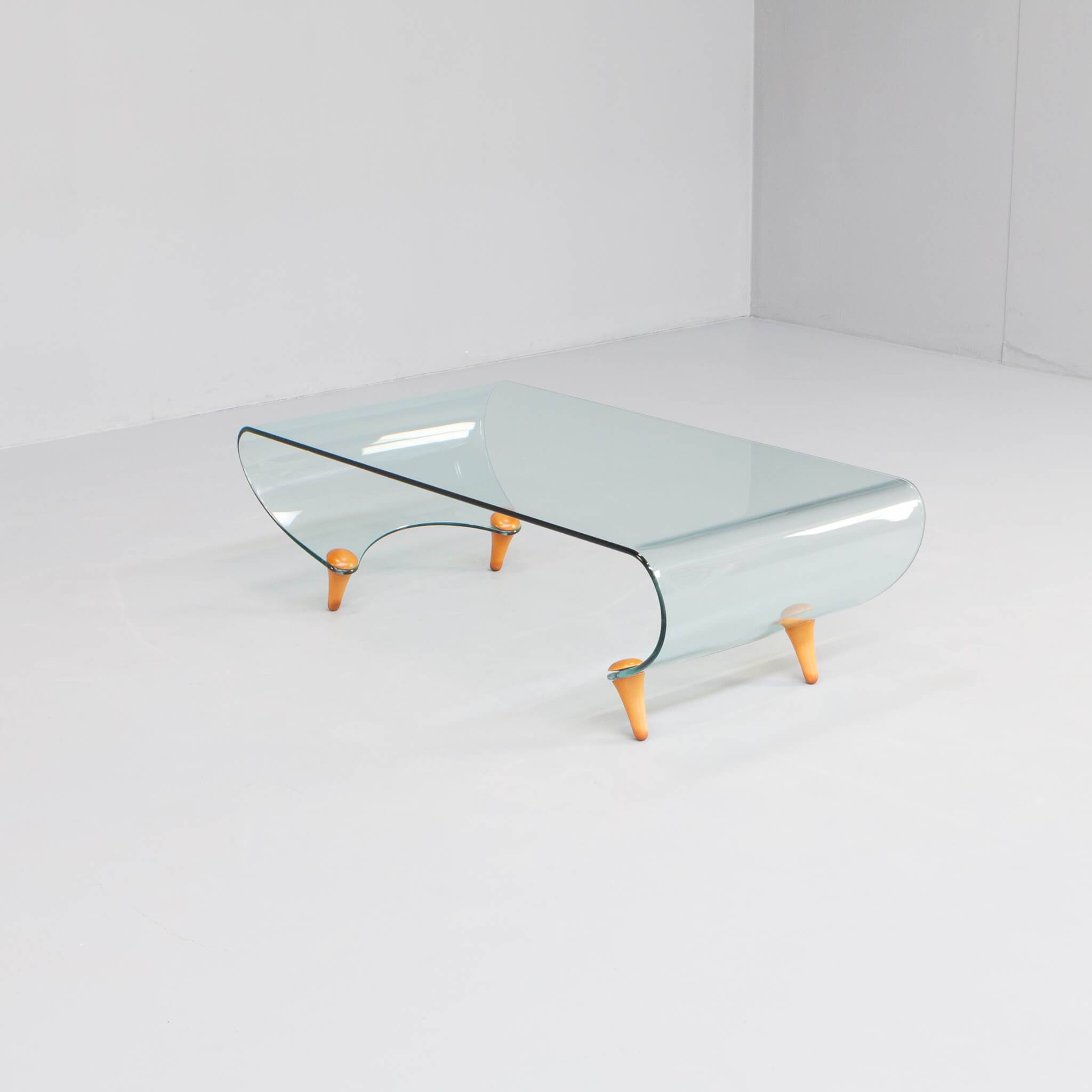 "Tango" Glass Coffee Table by Fabio Di Bartolomei for Fiam Italia