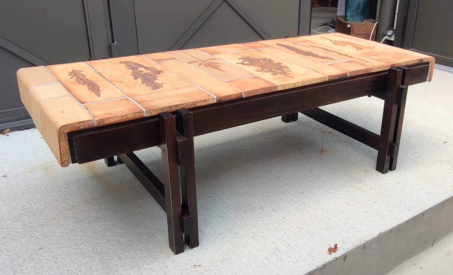 Roger Capron Vallauris ceramic coffee table herbarium decor