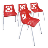 Chaises de jardin en plastique rouge DDR des années 70