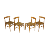 Vintage Czech straw chairs, 1960s, set of 4