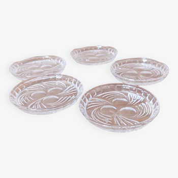 Set of 5 glass coasters