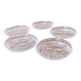 Set of 5 glass coasters