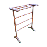 Vintage wooden towel rack with a bamboo look