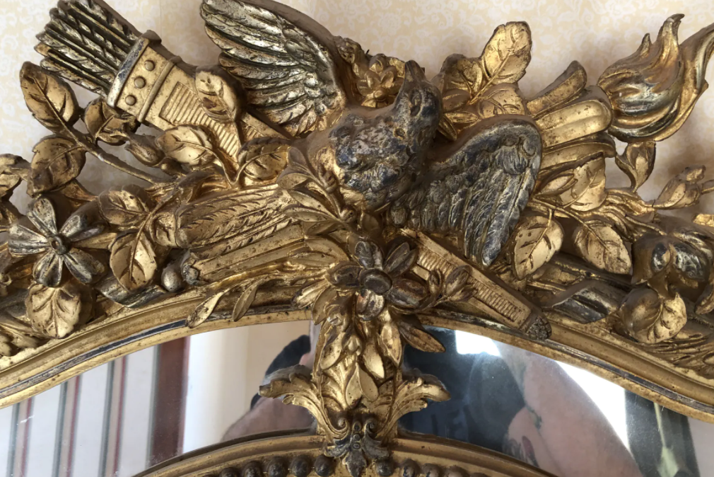 Bevelled golden mirror 170 x 105 cm